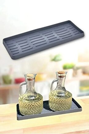 Silikon Yağdanlık Yağlık Standı Altlık ,Çok Amaçlı Organizer Sunumluk Sabunluk Altlığı , 26x10 Cm
