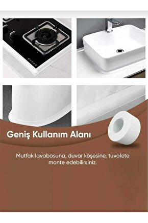 3.2M Banyo Küvet Mutfak Lavabo Su Sızdırmaz Bant Su Geçirmez Kenar Bandı Sızdırmazlık Tamir Beyaz