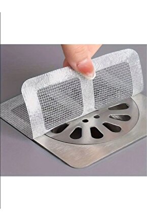 10 Adet Yapışkanlı Kullan At Gider Kapağı, Böcek Önleyici File Banyo Yapışkanlı Lavabo Süzgeci