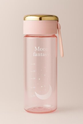 Moon Fantasy Pembe Su Matara Şişesi – 400 ml Çevirmeli Kapaklı Taşınabilir