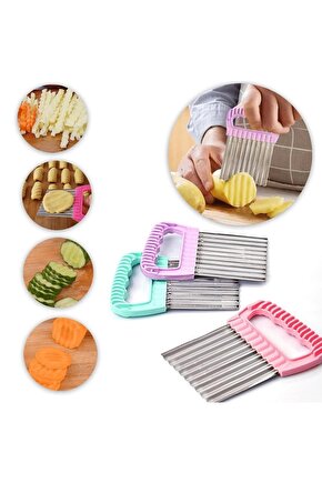 Çeyizlik Paslanmaz Tırtıklı Patates Cips Dilimleyici