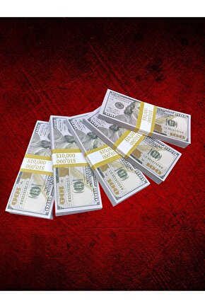 5’li 100 Dolar Düğün Şaka Parası – Kuşe Kâğıt 1. Kalite 5 X 100 DOLAT GEÇERSİZ ŞAKA PARASI
