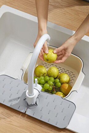 Su Tutucu Musluk Matı Mutfak Banyo Için Koruyucu Musluk Lavabo Matı Bulaşık Süngeri Matı