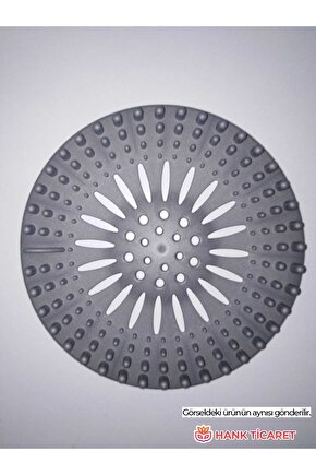 Leon Life Lavabo Süzgeci Kaymaz Yuvarlak Silikon Süzgeç Gri