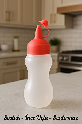 NAR ÇİÇEĞİ Kapaklı 450 ml Sıkmalı Sosluk Yağdanlık Şişe (Ketçap - Mayonez - Sirke - Soslar İçin)