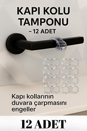 12Lİ Kapı Kolu Koruyucu Şeffaf Stoper 12 Adet