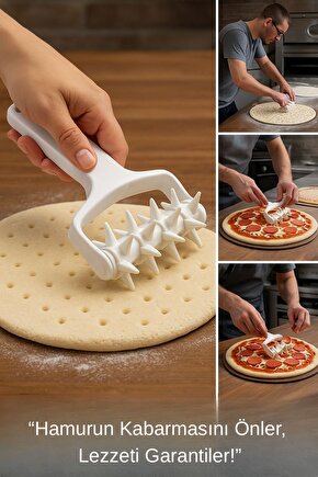 Pizza Hamuru Delik Açıcı Rulo – Pratik Mutfak Aparatı