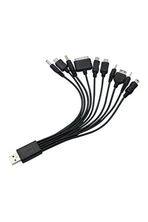 ÇOK FONKSİYONLU 10LU USB ŞARJ ALETİ KABLO (5064)