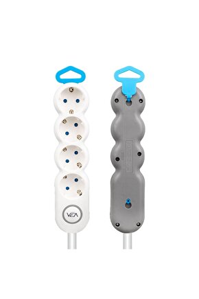 VE-2S4S 4Lü 1.5 Metre Kablolu Anahtarlı Grup Priz