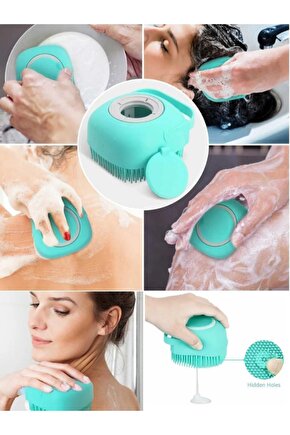 Şampuan Hazneli Silikon Peeling Duş Fırçası