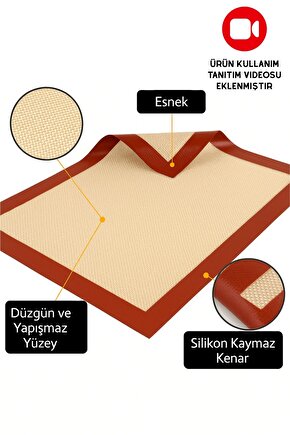 Silikon Fırın Matı – Yanmaz, Yapışmaz, Yıkanabilir, Tekrar Kullanılabilir Pişirme Matı