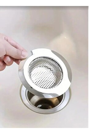 ( 2 Adet ) 9 Cm Paslanmaz Çelik Mutfak Lavabo Süzgeci Tıkanmayı Önleyici Drenej Tıpası 9cm
