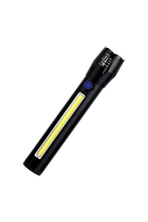 Metal Flashlight Power Ledli Şarjlı El Feneri Pm-14621