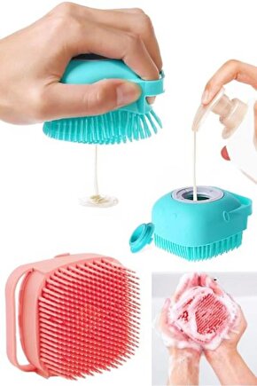 Duş Jeli Hazneli Silikon Fırça Kese Çok Amaçlı Vücut Temizleme Kesesi Peeling Banyo Lifi Bulaşık