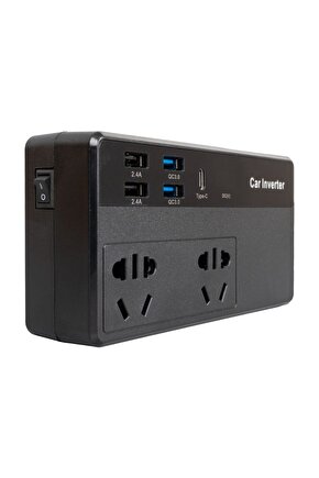 CZ0212V-24V 12-24 VOLT 200 WATT 4 USB + TYPE-C GİRİŞLİ ARAÇ POWER INVERTER (47 - LAL8073-6962