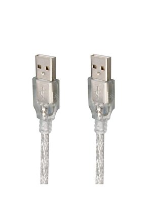 Usb Erkek-Erkek Şeffaf Kablo 5 Metre