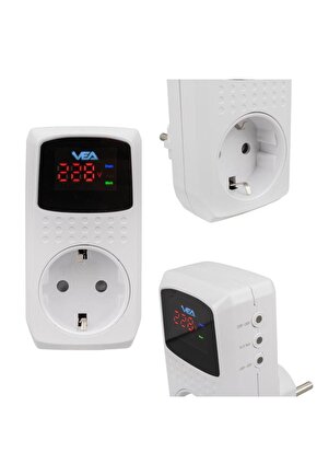 Ve-22393 16a 3520w Tekli Dijital Göstergeli Akım Korumalı Priz
