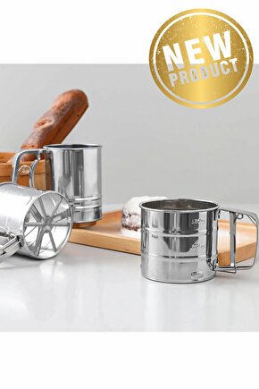 Metal Lüx Paslanmaz Çelik Pratik Un Eleği Pasta Malzemeleri