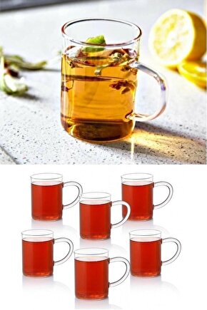 6 Parça 6 Adet Borosilikat Isıya Dayanıklı Termisil Cam Kupa Bardak Fma08432 Cam Beyaz Çay Bardağı