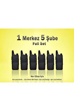 Çaycı ve Kafelere Özel 1 Merkez 5 Şube Pmr El Telsizi Siyah