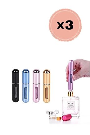 3’lü Doldurulabilir Parfüm Şişesi – 5 ml | Renk Seçimiyle Kendi Tarzını Yarat