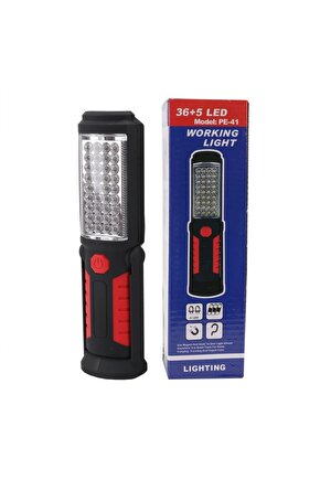 Mıknatıslı Beyaz Işıklı 41 Ledli Akrobat Hareketli 2 Modlu Pilli Çalışma Lambası KPF4-9B3