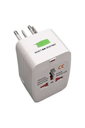 Dünya Ülkeleri Elektrik Priz Dönüştürücü 6 Amper Çoklu Priz Çevirici Seyahat Adaptörü AXE77-4TT