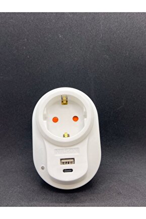 Akım Korumalı Tekli Fiş Priz U+C-Type
