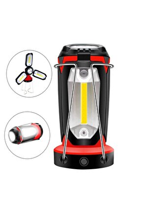 3 Kanatlı Beyaz Led Çok Fonksiyonlu Çalişma Lambası Ayaklı Kamp Feneri AXE4-9Ş