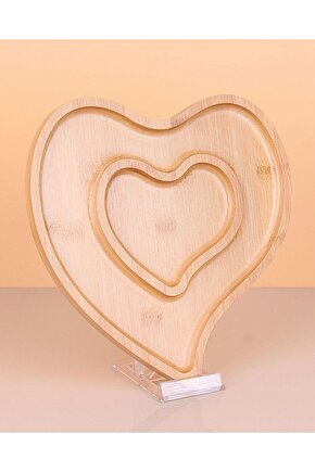 Bambu Kalp Sunumluk Tabak 27 Cm