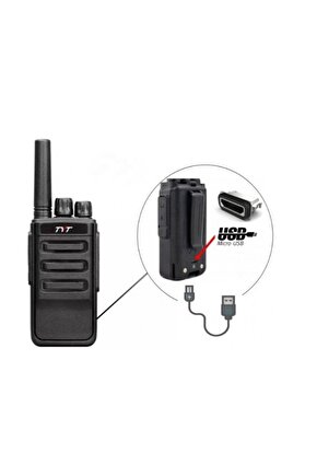 TC-666E PMR Analog Lisanssız El telsizi Kulaklık Dahil