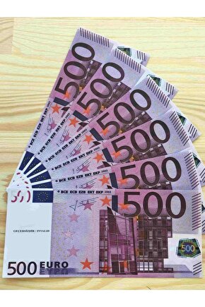100 ADET RENKLİ GERÇEKÇİ 500 EURO ŞAKA PARASI