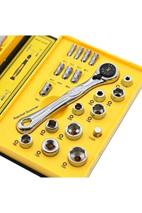 41 Parçalı Özel Sarı Çantasında Modern Mekanik Ve Elektronik Tamirci Tornavida Lokma Takımı