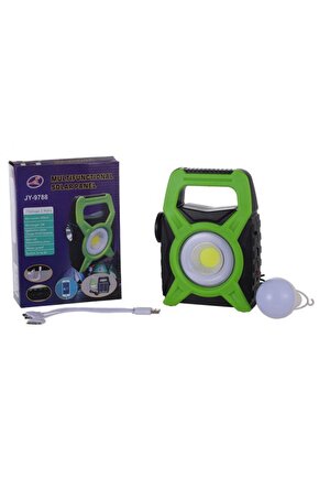Pratik Solar Şarjlı Güneş Enerjisi Ile Dolan Powerbank Özellikli Kamp Lambası Işıldak