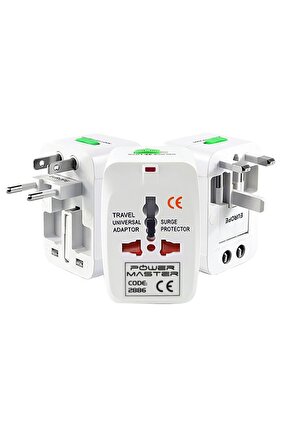 Pm-2886 Unıversal Çoklu Priz Çevirici Seyahat Adaptör (125V-250V-6A-13A)
