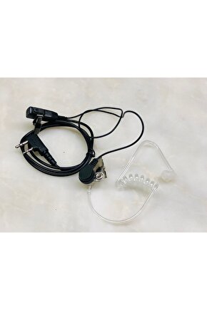 Çift Pinli Hyt Motorola Hytera El Telsizi Için Şeffaf Akustik Helezonlu Telsiz Kulaklık Uyumlu