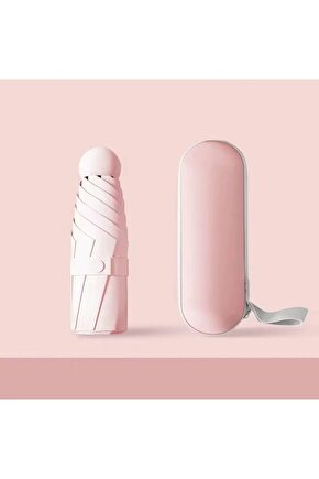 Özel Kılıflı Pembe Şemsiye (KAPSÜL ŞEMSİYE)