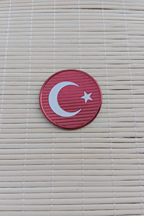 Kirmizi Ayyildiz Bayrakli Tpu 3d Termoplastik Yuvarlak Kirmizi Zemin Arma Patch Pec