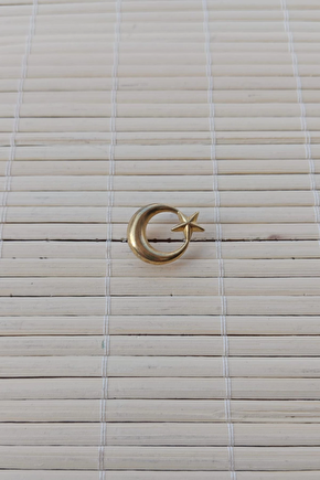 Sari Renkli Ayyildiz Ceket Yaka İgnesi Yaka Rozeti