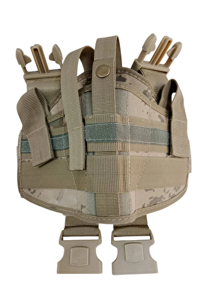 Sag El Jandarma Kamuflaj Renk Cift Baglantili Airsoft Palaskaya Kemere Gecirmeli İmpertex Bacak Silah Kilif