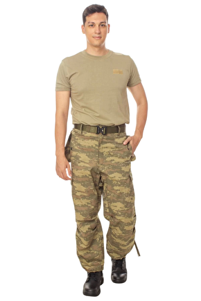 Kara Kuvvetleri Kamuflaj Renkli 5 Cepli Airsoft Taktik Avci Pusu Pantolon Kisa Kollu Subay Astsubay Uzman Cavus Rutbeli 