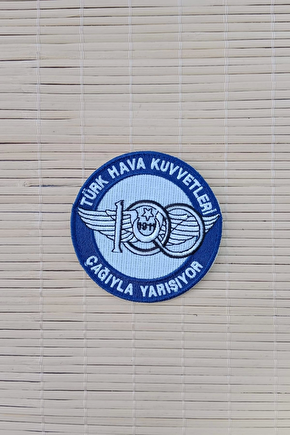Turk Hava Kuvvetleri 1911 Cagiyla Yarisiyor Yazili 100. Yil Logolu Nakis İslemeli Arma Patch Pec