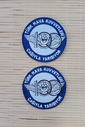 Turk Hava Kuvvetleri 1911 Cagiyla Yarisiyor Yazili 100. Yil Logolu Nakis İslemeli Arma Pec Patch