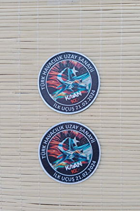 Turk Havacilik Uzay Sanayii İlk Ucus 21.02.2024 Kaan Yazili Ucak Logolu Fermateks Dokuma İslemeli Arma Pec Patch