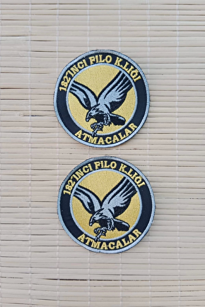 182. Filo Komutanligi Atmacalar Yazili Kartal Logolu Nakis İslemeli Arma Pec Patch