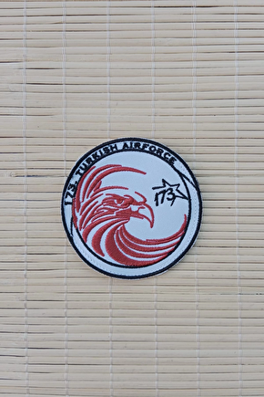 173. Turkish Airforce Yazili Kartal Logolu Fermateks Dokuma Nakis İslemeli Arma Patch Pec