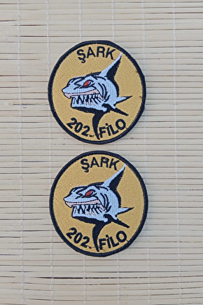 Sari Zemin Nakis İslemeli Sark 202. Filo Arma Pec Patch
