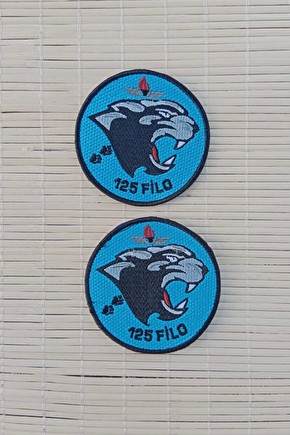 Mavi Zemin Nakis İslemeli 125 Filo Arma Pec Patch