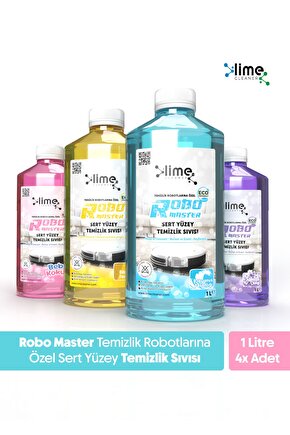 Robot Süpürge Deterjanı 4lü – Sakura, Okyanus, Bebek, Odunsu Koku – Tüm Modellerle Uyumlu