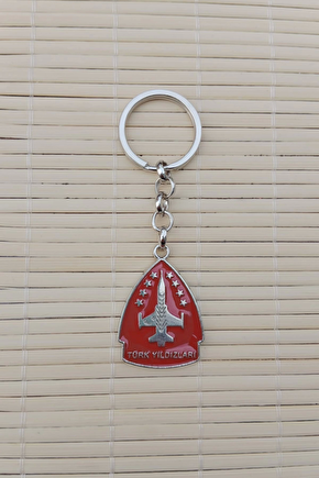 Turk Yildizlari Kabartma Yazili Amblemli Ozel Tasarim Ucak F-16 Metal Anahtarlik